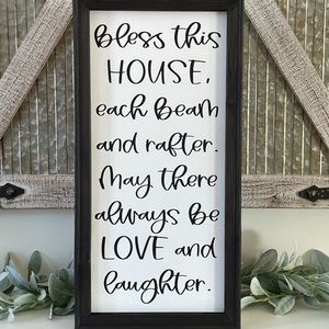 Bless This House Farmhouse Wall Decor Sign